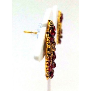 Golden Oxidized Women Earrings Jhumka Jhumki Jewelry Push Back Drop Dangle 47